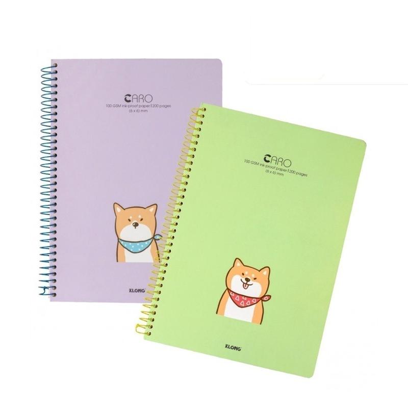Sổ lò xo đơn A4 caro 6x6mm 200 trang KLong MS 590 tập vở bìa dễ thương VPPTUEMINH