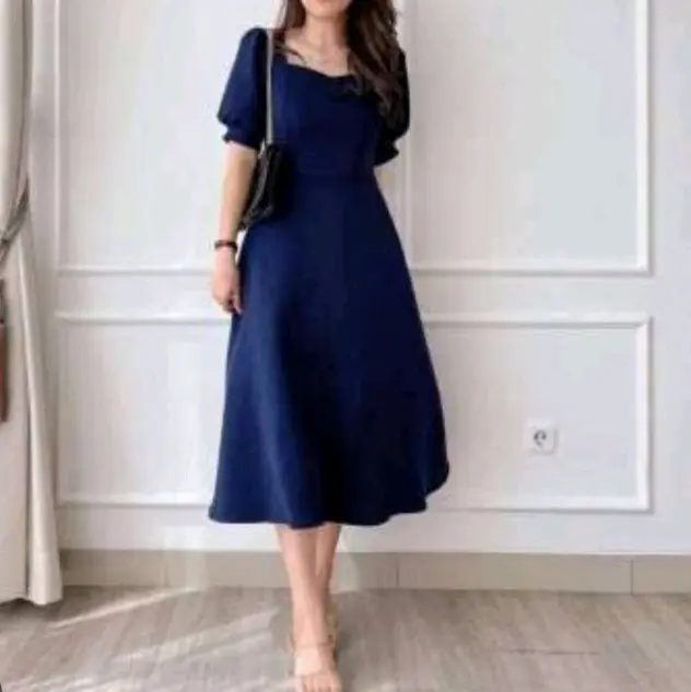 Witya/Dress Wanita Pesta Terbaru Korea Style - Gaun Kondangan Wanita Korea Witha/Dress pesta Model Simpel Elegan dan Nyaman Remaja Dewasa Mewah  Casual Pendek Kain Crinkle Airflow 1