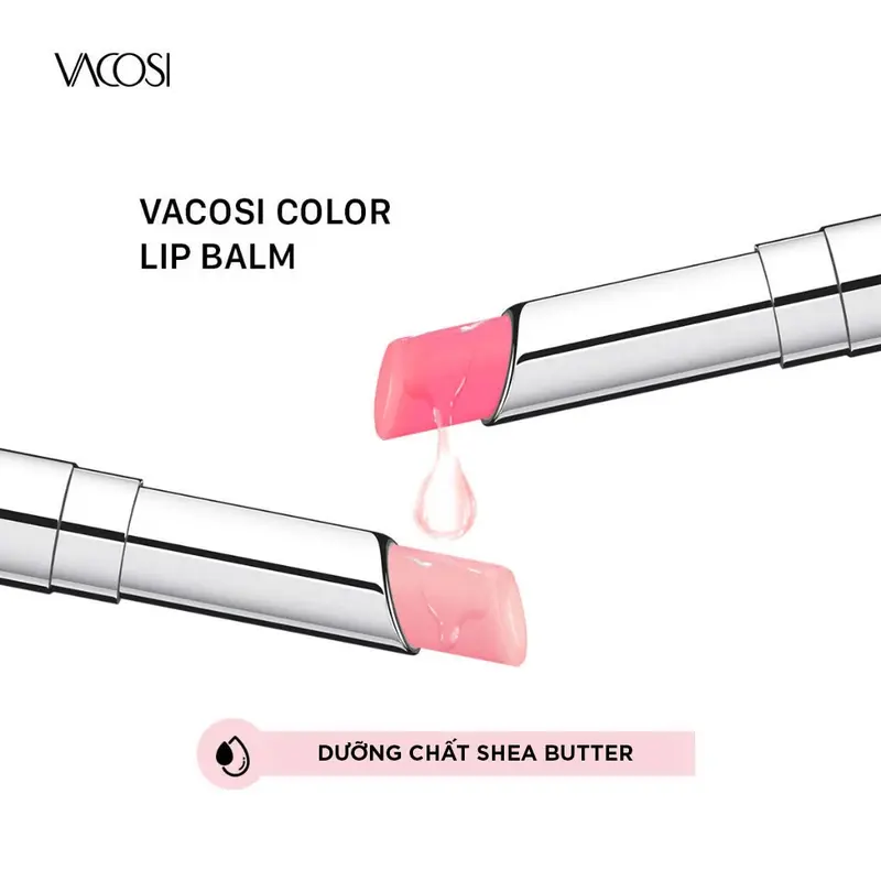 VACOSI Son Dưỡng Môi Có Màu VS06 - Cấp Ẩm & Bảo Vệ Môi Căng Mọng 3g - Hương Quyến Rũ, Màu Hồng Tự Nhiên 3