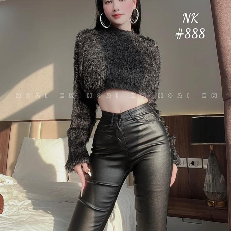 Quần Da Dáng Dài Ôm Dành Cho Nữ Siêu Co Dãn Cạp Cao 4