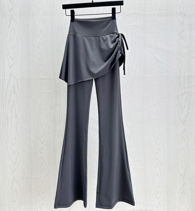Product Introduction of 2024 Autumn and Winter New Fake Two-Piece Yoga Bell-Bottom Pants Women's Anti-Exposure High Waist Hip Lift Skinny Slimming Sports Culottes Womenswear Lingerie Comfort Basic 4