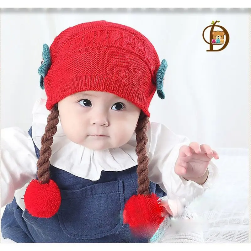Topi Anak Rambut Kepang Bahan Rajut 2