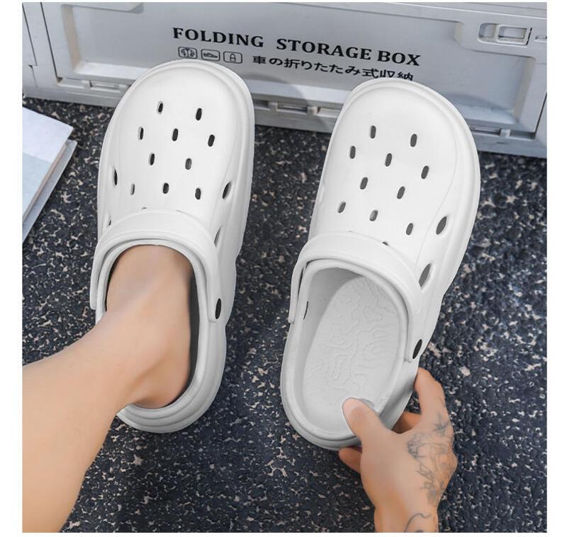 Product Introduction of Couple Hot Sale Brand Clogs Men Sandals Casual Shoes EVA Lightweight Sandles Unisex Colorful Shoes for Summer Beach 17