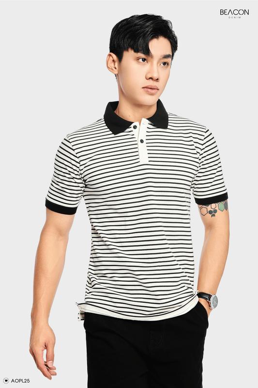Product Introduction of Áo Polo Nam Mẫu Phối Sọc Ngang BỜM SHOP (Beacon Denim cũ) Chất Cotton Pha Poly Mã AOPL25 Menswear Top 43