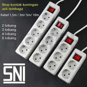 Probest Stop Kontak Original BER SNI colokan sambungan kabel listrik 2 3 4 5 lubang lobang panjang kabel asli tembaga 1,5M 3M 5M 1,5 3 5 meter stopkontak lampu indikator switch ON OFF saklar Terminal Dinding Hook gantung tembok Sakelar Socket rumah kamar