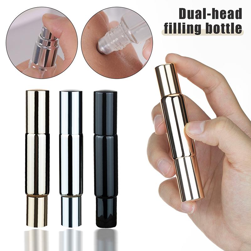 1 chiếc chai lăn nước hoa đa năng hai đầu bằng thép không gỉ có thể tái nhét