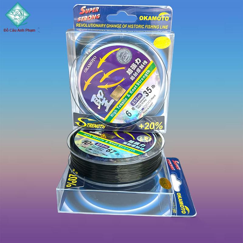 Cước Câu Cá 4 Con Cá Cơm Nhật Bản OKAMOTO Dây Câu Cá Siêu Dai Siêu Bền Siêu Rẻ Cuộn 250m Fishing Đi Câu Bắt Cá Nam Đồng