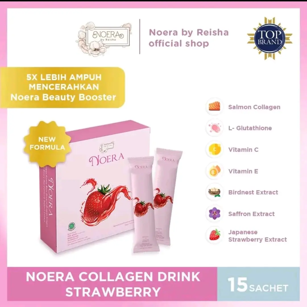 Noera Collagendrink rasa  Strawberry isi 15 Sachet