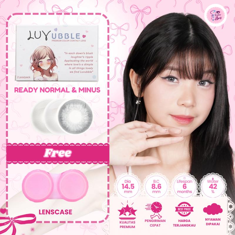 SOFTLENS LUVUBBLE MINUS GRAY SERIES 2 softlens minus natural murah 5