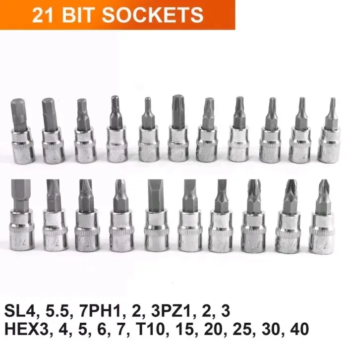 SET KUNCI SHOCK 1/4 SOCKET + OBENG SOCKET 46 SET 3