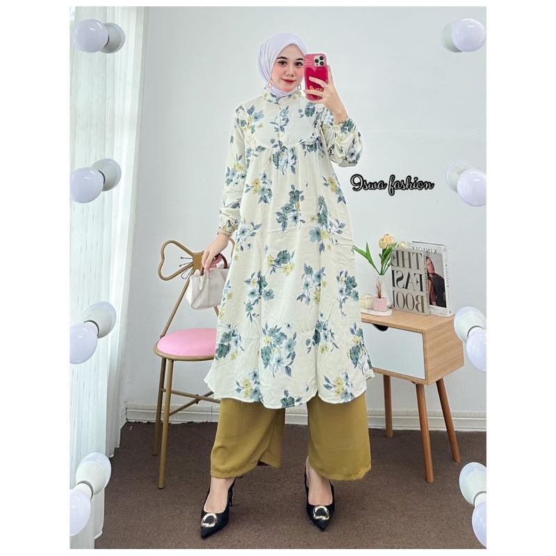 Setelan tunik wanita rayon terbaru // Kia One Set Tunik  Celana Airflow 4