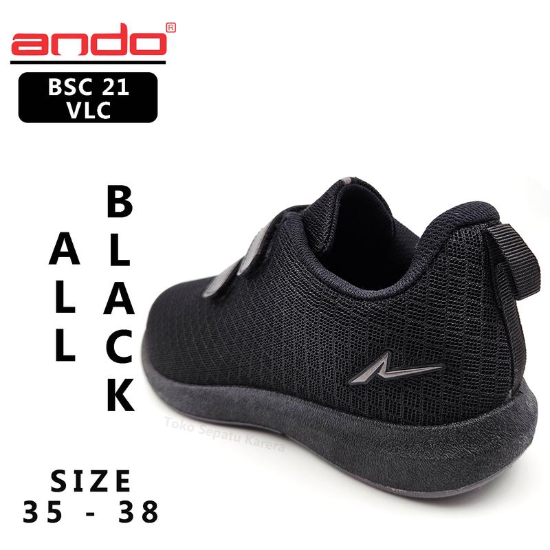 Sepatu Sekolah Anak Remaja Perempuan/Laki Laki – ANDO – BSC 21 VELCRO – Size 35-38 – Sneakers – Sport – Velcro 5