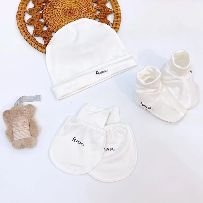 Set Mũ Và Bao Tay Chân Avaler Cho Bé Sơ Sinh Vải Sợi Tre Mềm Mại Nhiều Màu Cao Cấp BOTIBO KIDS 7