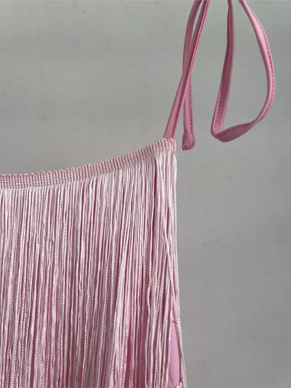 Women's Fringe Trim Halter Neck Romper, Elegant Tie Back Backless Romper for Party Club Dating, Ladies Summer Clothes Valentine's Day, gift 8
