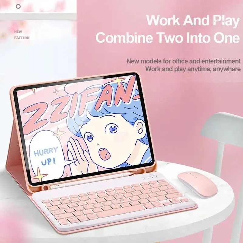 Book Cover R3dmi Pad Pro / P0c0 Pad 12.1 Inch 2024 Leather Flip Case Keyboard Wireless Mouse Bluetooth Sarung Casing Bahan Kulit cases protection 1