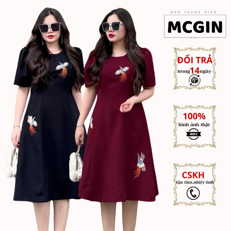 Product Introduction of [CG031] Đầm trung niên Bigsize MCGIN Ads, váy dự tiệc sang trọng cho mẹ | Đầm xòe thêu hải yến CG-031 Nữ Women vay  mactet 26