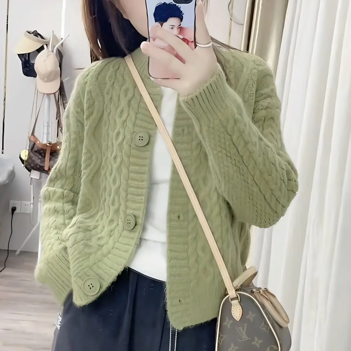 Quần Áo Nữ, Zjc, Phong Cách Trẻ Trung, Thiết Kế Đẹp, Áo Cardigan Dệt Kim, Áo Khoác Len Dệt Kim Có Dây Cáp, Thích Hợp Cho Mùa Xuân Và Mùa Thu, Hàng Mới Về, Bán Chạy Nhất, Cho Nữ, 2024 Women Top
