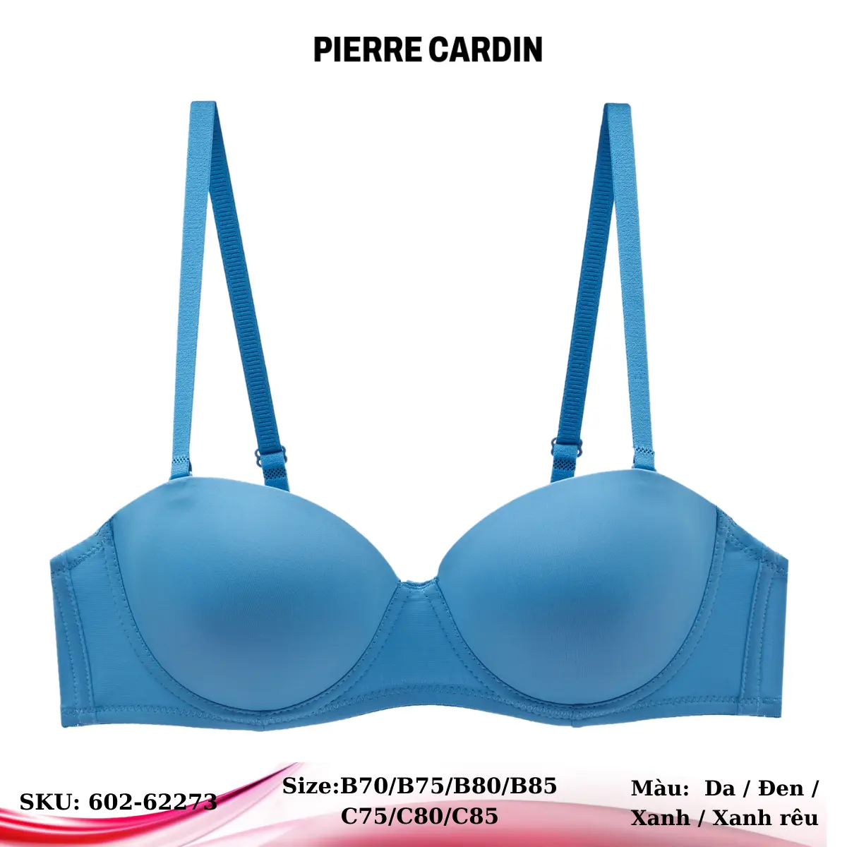 Áo lót nữ 602-62273 nhãn hiệu Pierre Cardin, cúp ngang, có gọng, mouse mỏng