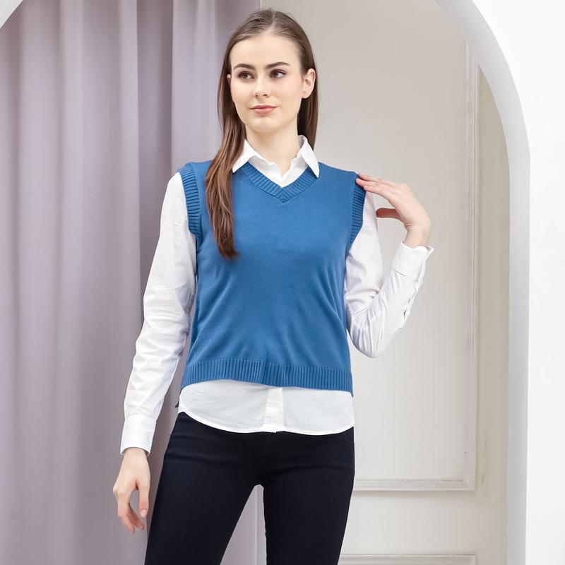 Belleza outlet Baju Atasan Wanita Rajut Korean Style Vest crop Blouse Atasan Wanita 1