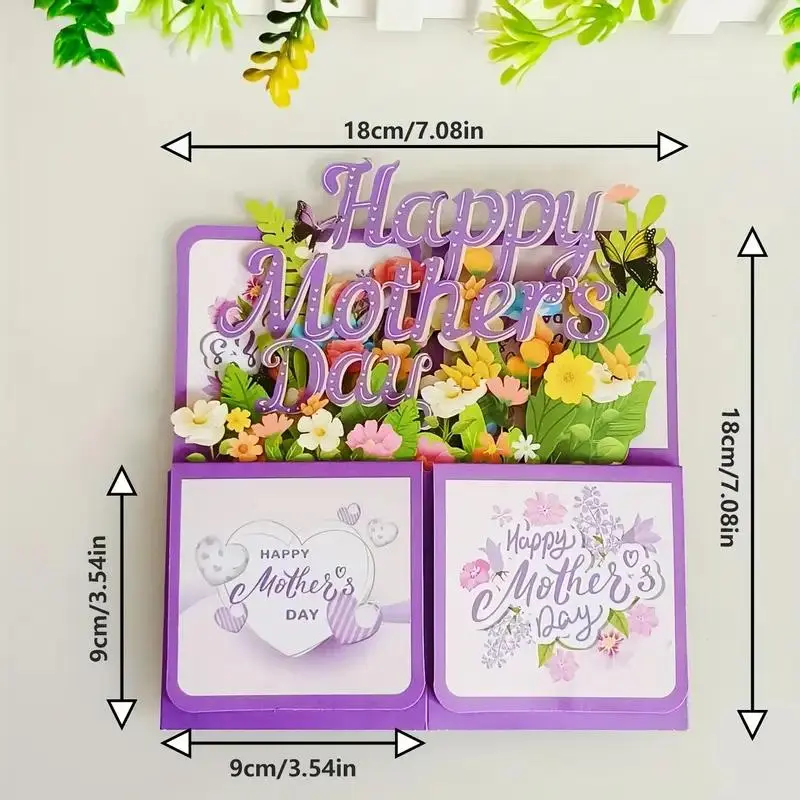 3D Pop Up Mother's Day Card with Envelope, Flower Design Greeting Card, Birthday Gift for Mom, Gift for Her, Mother's Day Gift 1