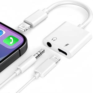 2 in 1 3.5mm ヘッドフォンジャックアダプター、急速充電 & オーディオアダプター、iPhone 14 13 12 11 XS XR 8 対応