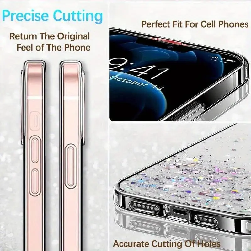 Glitter Phone Case, Clear Glitter Phone Cases for Samsung Galaxy S25 Ultra S24 S23 S22 S21 S20 Plus Ultra S24FE, Phone Accessories, Protector, Cover, Protective, for Cellphone 3
