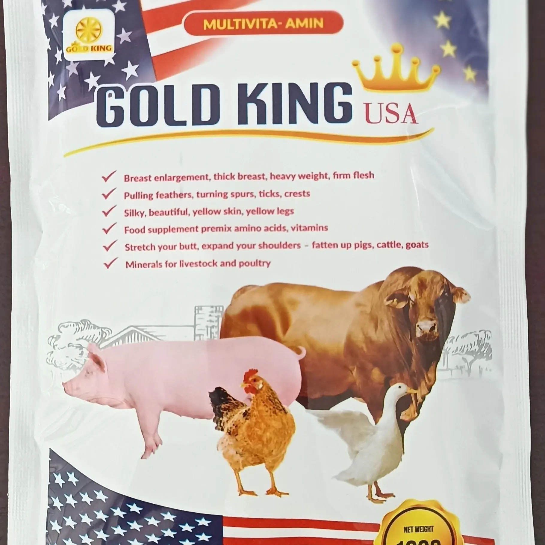 Cám Siêu Tăng Trọng Gold King usa cho gia súc gia cầm