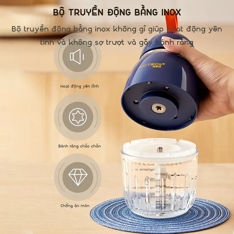 Nhà Én - Máy xay ăn dặm HATTIECS A7, 8 lưỡi dao 4