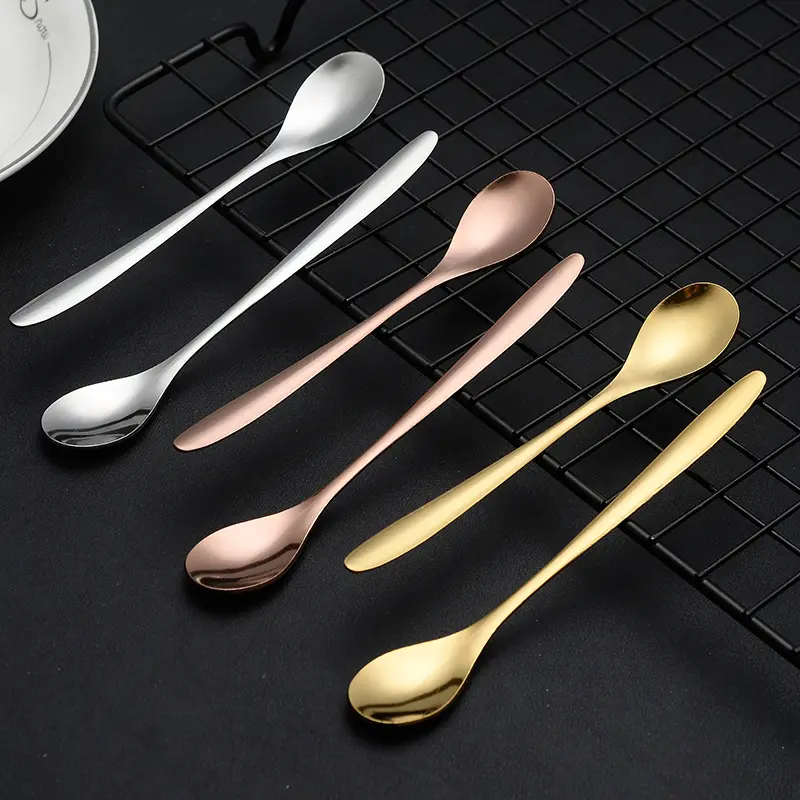 Dessert Spoon Stainless Steel Small Spoon Ins Style Nordic Golden Spoon Stirring Seasoning Spoon Spoon