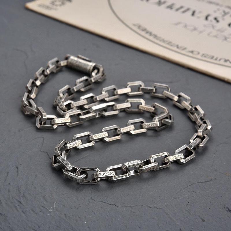 Product Introduction of Vòng cổS925 Sterling Màu bạc rắn, họa tiết Tangcao cá nhân hóa châu Âu và Mỹ, retro, Đơn giản, độc đoán, Hip Hop 1