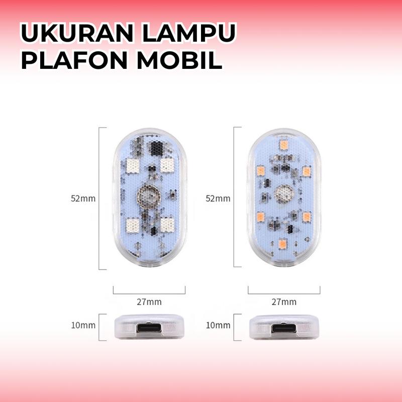 Lampu Plafon Mobil Mini LED Touchscreen 6 LED untuk Interior Car 3