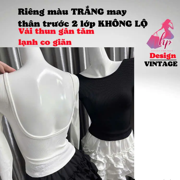 Áo thun dài tay hở lưng ôm body, áo kiểu nữ màu đen trắng co giãn hàn quốc sang chảnh thu đông đi chơi tôn dáng G963 Jean Women Top 5