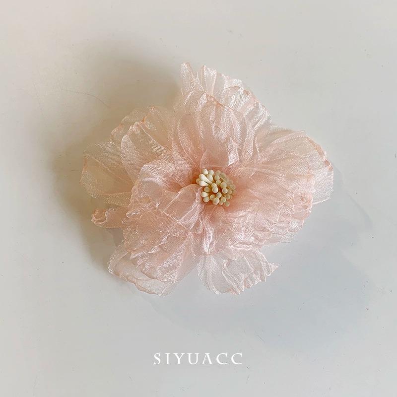 Kẹp Tóc Hoa Organza, Siêu Thanh Lịch, Phong Cách Pháp, Thích Hợp Cho Mùa Xuân Và Mùa Hè, Du Lịch Và Đi Chơi, Kẹp Tóc Mỏ Vịt, Kẹp Bên, Phụ Kiện Tóc 5