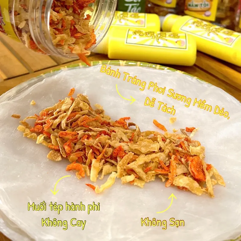Combo Truyền thống: ( Tặng 2 Bơ )300gr Bánh Tráng Phơi Sương + 200gr Muối Tép + 100gr Bơ, BÁNH TRÁNG ANN NÈ - Đồ ăn vặt Snacks 3