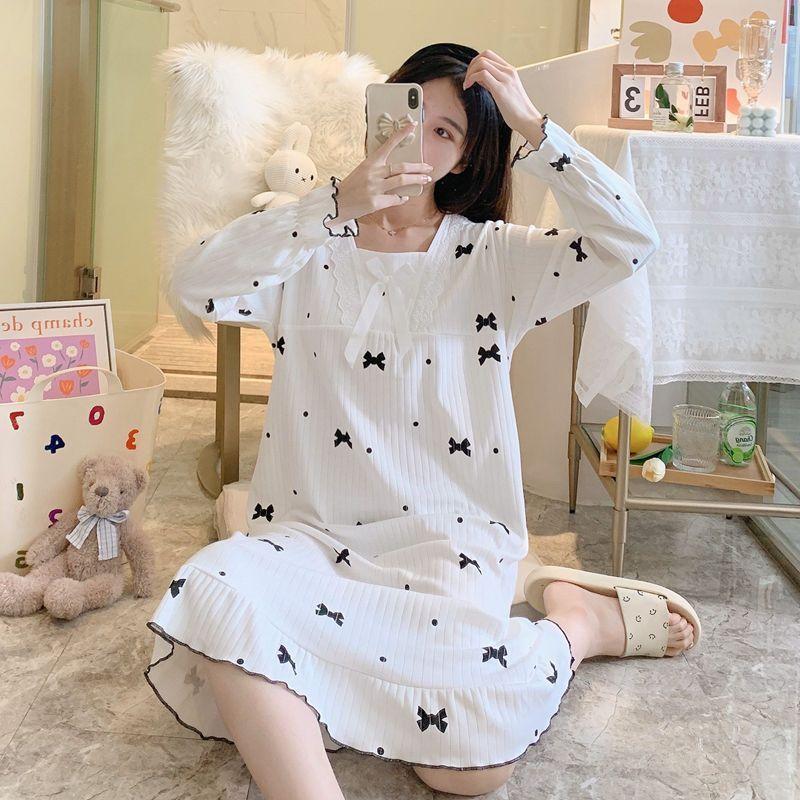 Đồ Ngủ Nữ, Bộ Sưu Tập Thu Đông, Váy Ngủ Dài Tay, Phong Cách Công Chúa Dễ Thương Ngọt Ngào Hàng Mới Về, Thích Hợp Cho Học Sinh Và Phụ Nữ, Mặc Nhà Mùa Thu, 2024 0