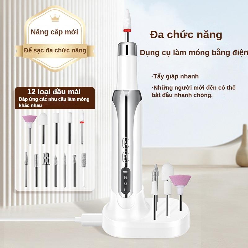 Nail salon, Máy mài móng đa chức năng Máy mài móng tích điện với 12 đầu mài và điều chỉnh 3 tốc độ bộ khoan móng tay cầm tay hoàn Làm Nail