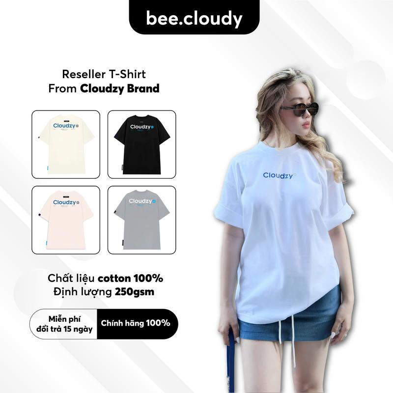 Áo phông nữ nam unisex tay lỡ thun form rộng local brand teen cổ tròn oversize cotton màu đen trắng tee CLOUDZY POPULAR - Resell By JustBeeYou Top Women  Voi áo thun