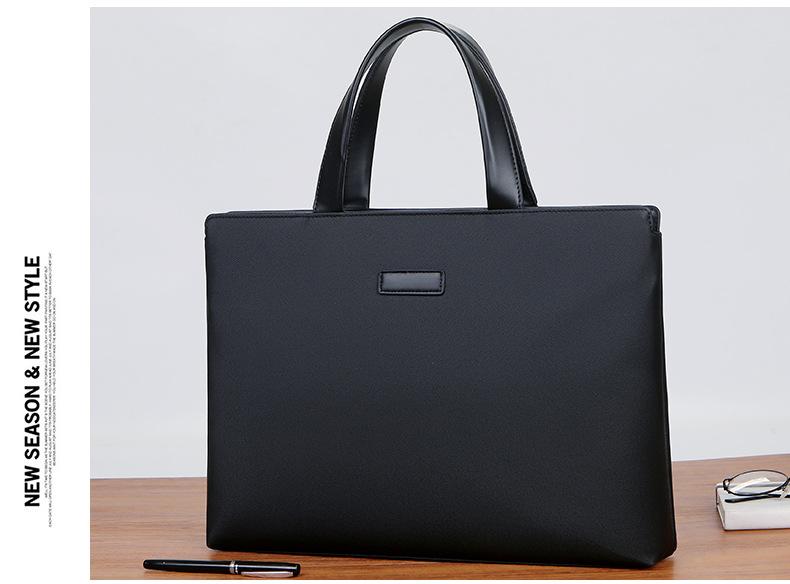 Product Introduction of New Men's Handbag PVC Business Tote Bag Document Bag Embossed LOGO Employee Meeting Bag Laptop Bag for Men 17