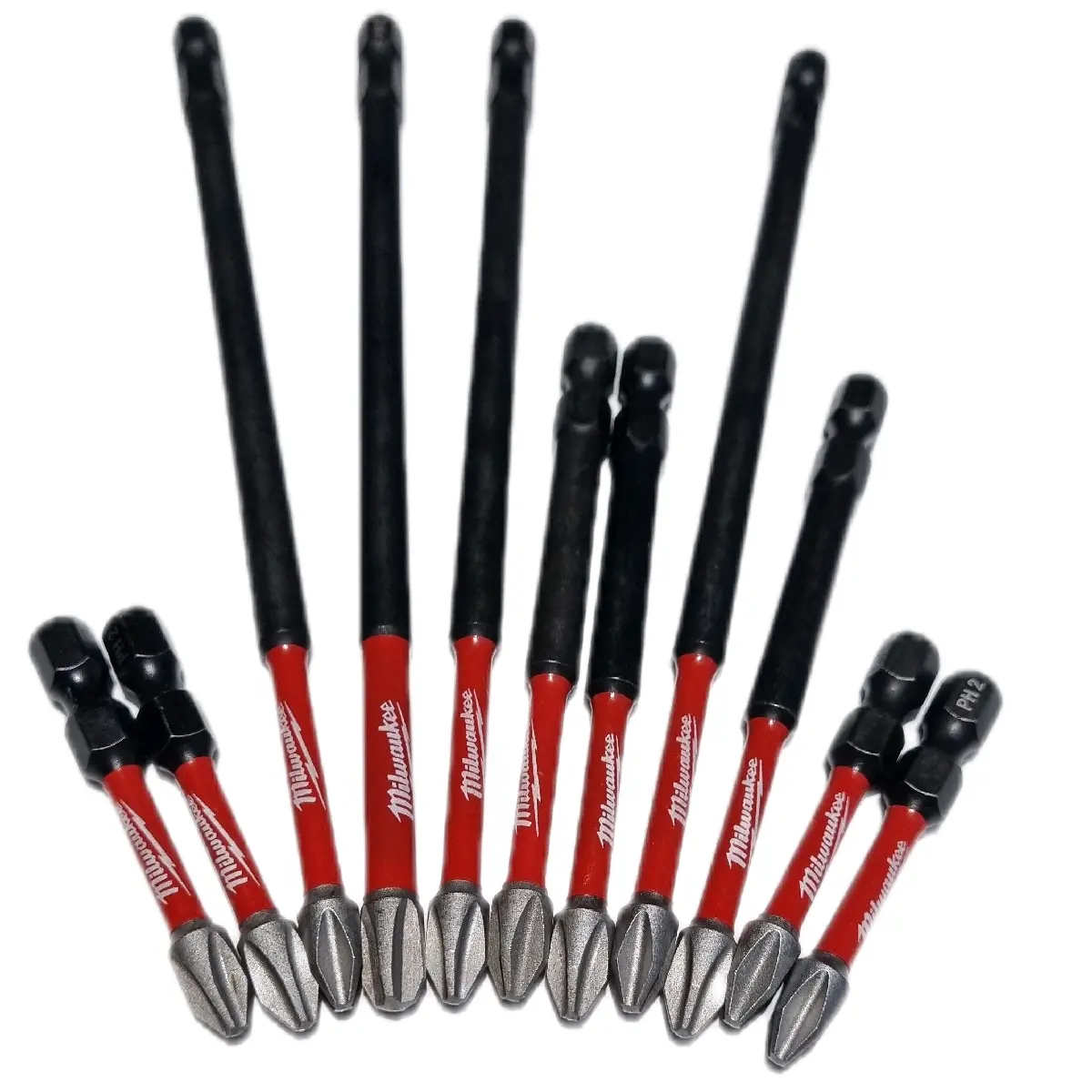 Mũi vít cao cấp Milwaukee 5cm 9cm 15cm cỡ Ph2, Ph3 tùy chọn  (dùng cho máy bắn vít) - Thép hợp kim, từ tính mạnh