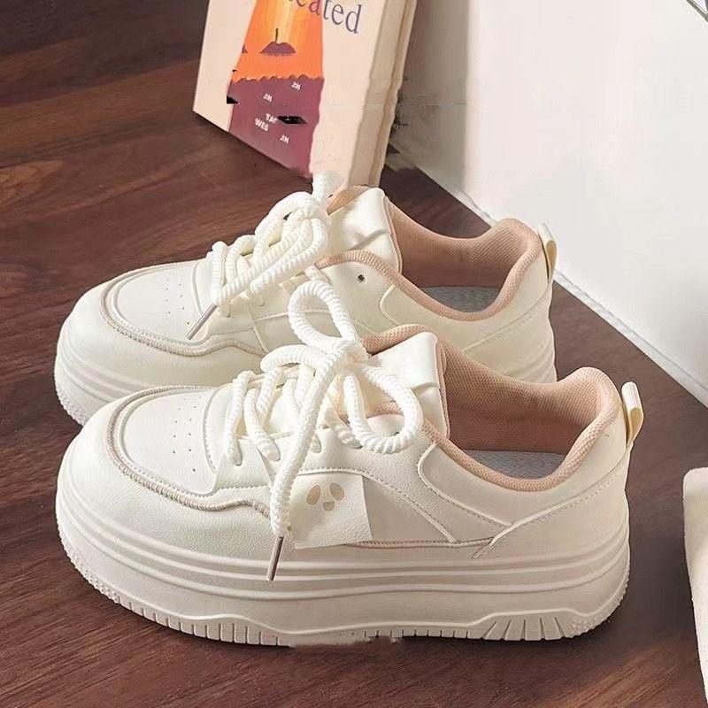 Giày Sneaker Nữ Hàn Quốc Phối Màu Pastel Đế Độn 5cm Dây Thừng To - Shoes Nhung