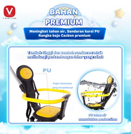 V-BABYCARE Stroller Baby Kereta Dorong Balita Lipat Magic Stroller Baby 2 Way Travel / VBABY-Q2 4