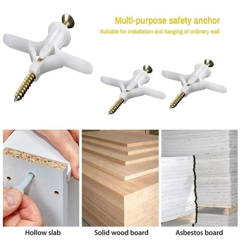 Product Introduction of easyea Bolt Accessories Plastic Airplane Expansion Pipe Self Tapping White Grey Expansion Tube Nails Fixed Tools Gypsum Board 7