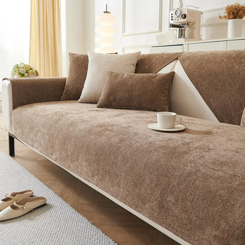 Solid Color Sofa Cushion Cover, 1 Count Modern Simple Sofa Seat Cover, Sofa Protector for Home Living Room Decor, Sofa Seat Cover for All Seasons