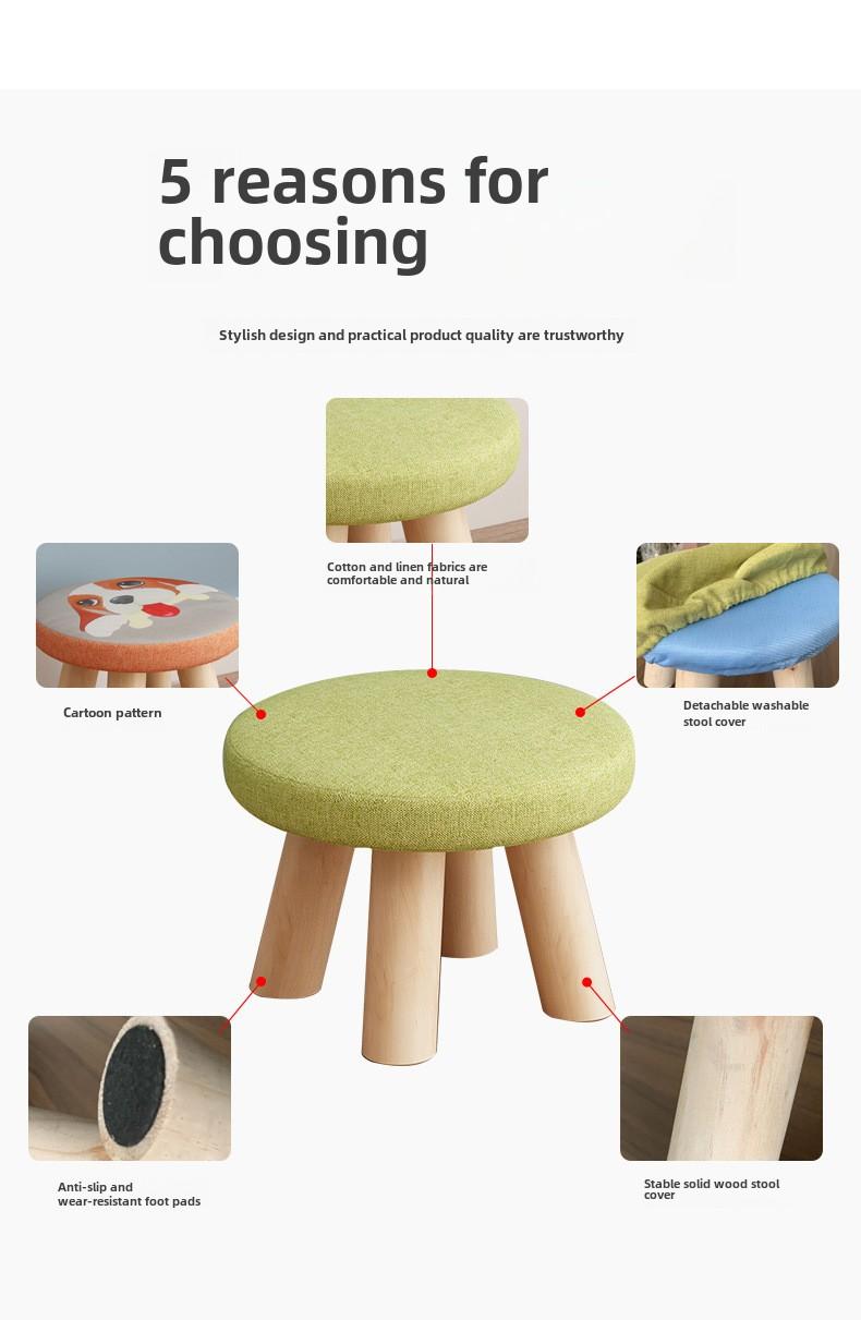 Product Introduction of Cute Wooden Child Sofa Stool Cartoon Fashion Creative Small Stool 3