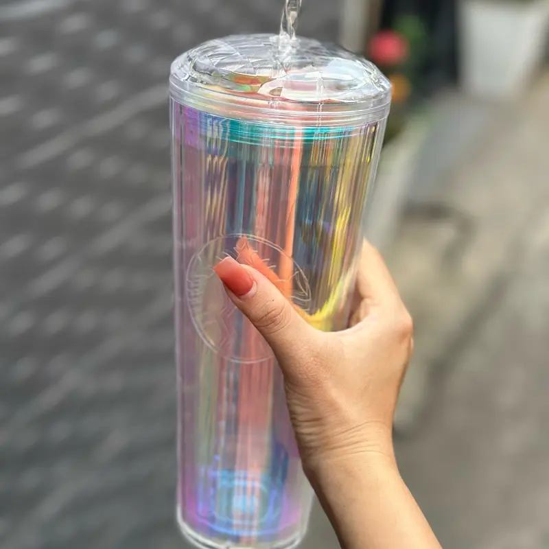 ￼(HÀNG SẴN) Tặng kèm túi khi mua Ly Star cầu vồng Aurora đầy màu sắc lung linh 710ml / 24oz 4