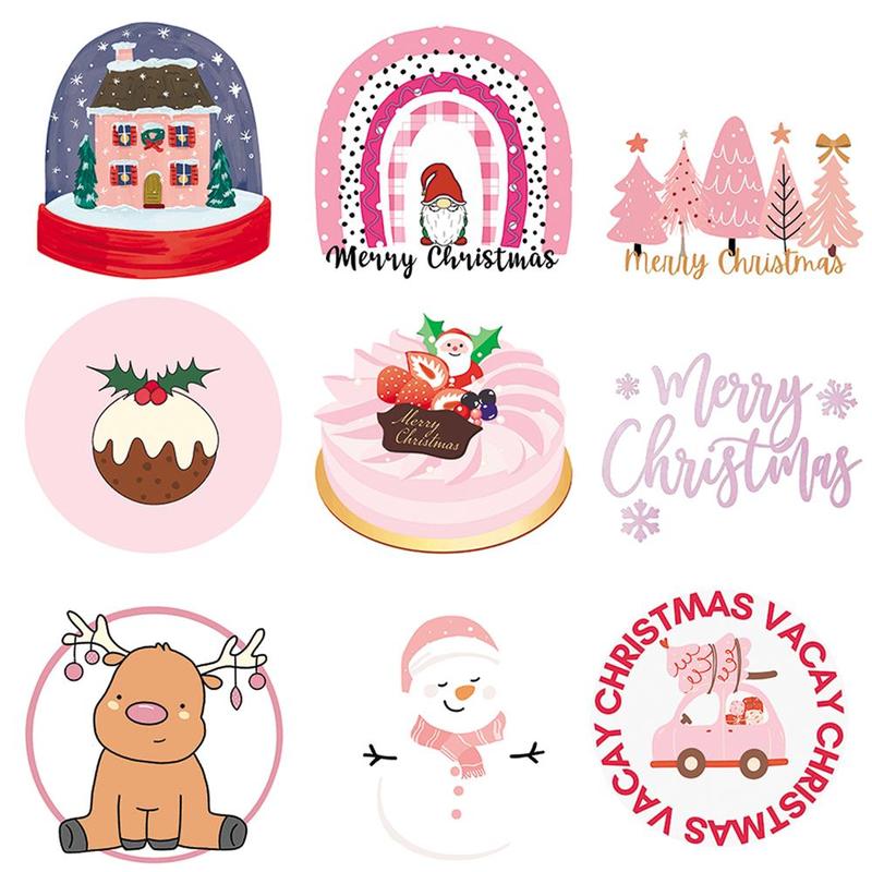 Product Introduction of Christmas Series Sticker, 50pcs/set Waterproof Self Adhesive Decor Paper, Decor Sticker for Gift Greeting Card Water Bottle Laptop Phone, Stocking Filler 4