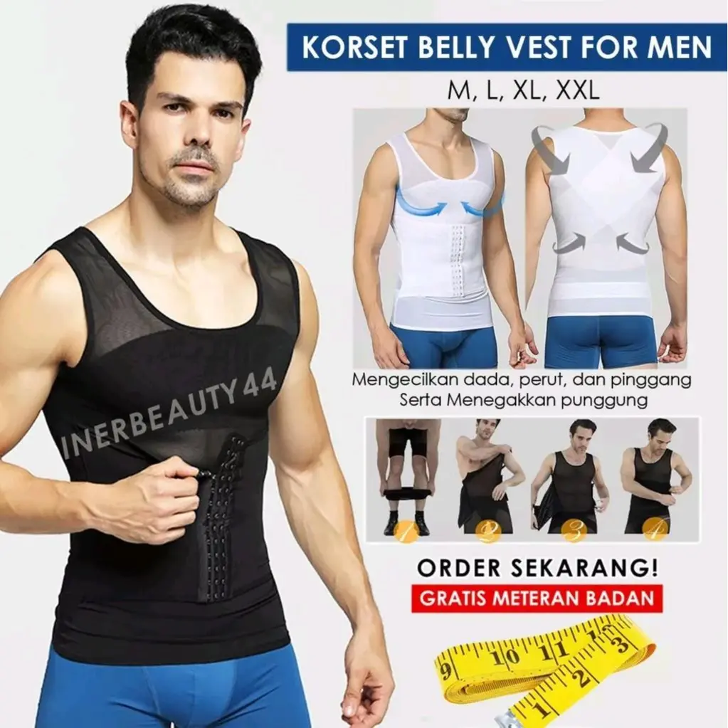 Korset Pria belly vest for men mengencangkan perut dada pinggang