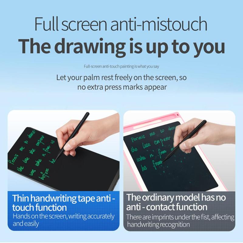 6.5 Inch LCD Writing Tablet, One-click Erase Portable Writing Tablet with 0.5mm Ultra-fine Pen, Anti-fingerprint Anti-blue Light Eye Protect Writing Tablet, Black Digital Writing Tablet, Tablet Drawing 6