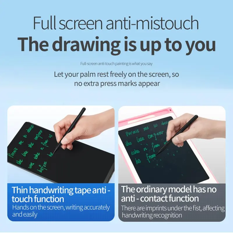 6.5 Inch LCD Writing Tablet, One-click Erase Portable Writing Tablet with 0.5mm Ultra-fine Pen, Anti-fingerprint Anti-blue Light Eye Protect Writing Tablet, Black Digital Writing Tablet, Tablet Drawing 5