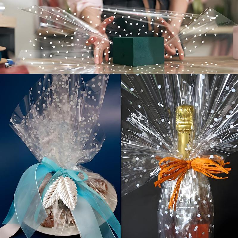 Clear Packaging Roll Paper, 1 Roll 45cm Wide 10m Long 2.5mm Thickness Transparent Packaging Paper, Gift Wrapping Paper for Birthday Wedding 7